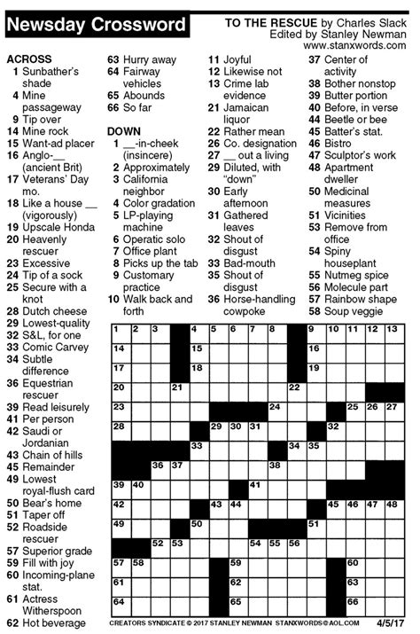 Crossword puzzle answers for today newsday - Crossword puzzles have long been a popular pastime for people of all ages. Not only are they entertaining, but they also offer numerous benefits for mental health. Engaging in cros...